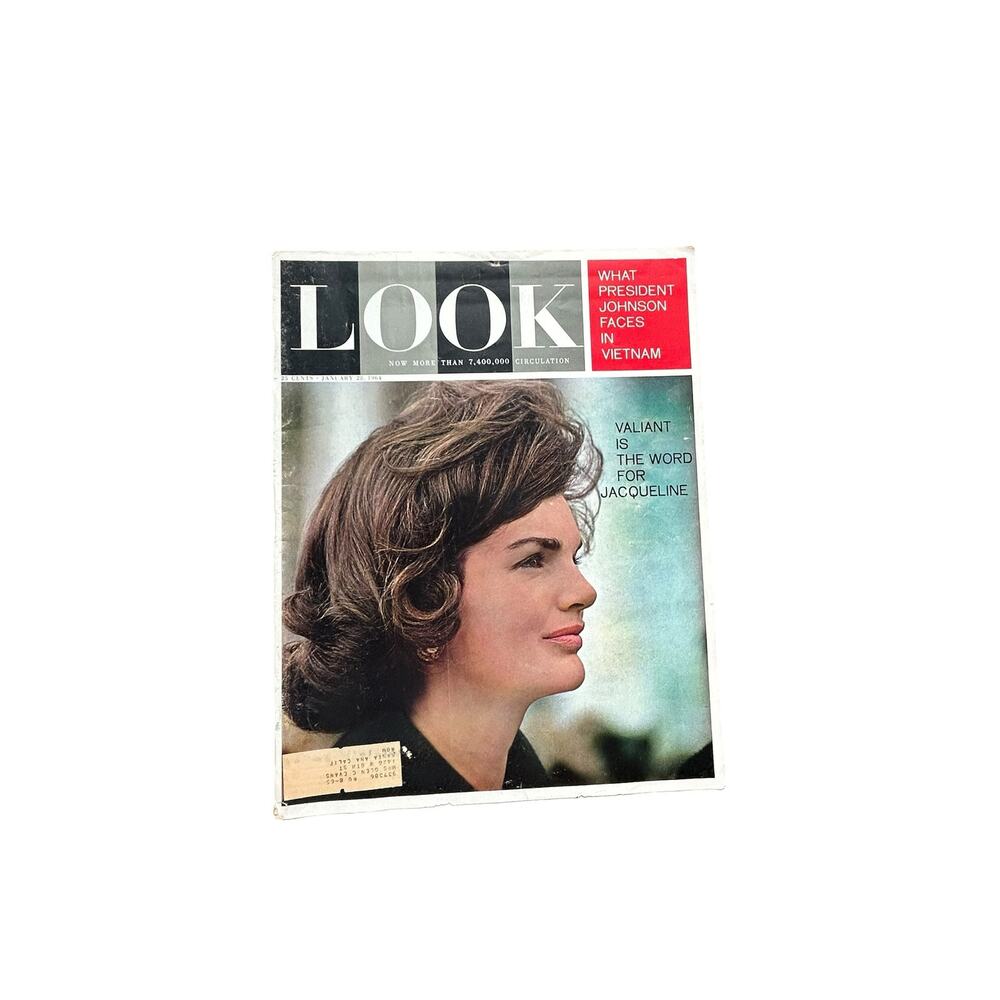 Vintage LOOK Magazine January 28 1964 Jacqueline Kennedy Cover Vietnam War